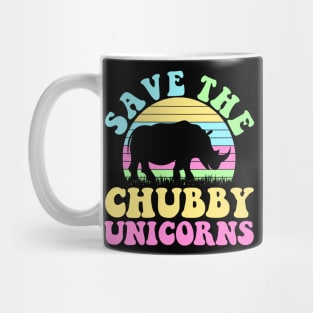 Save The Chubby Unicorns Vintage Funny Rhino Animal Rights Mug